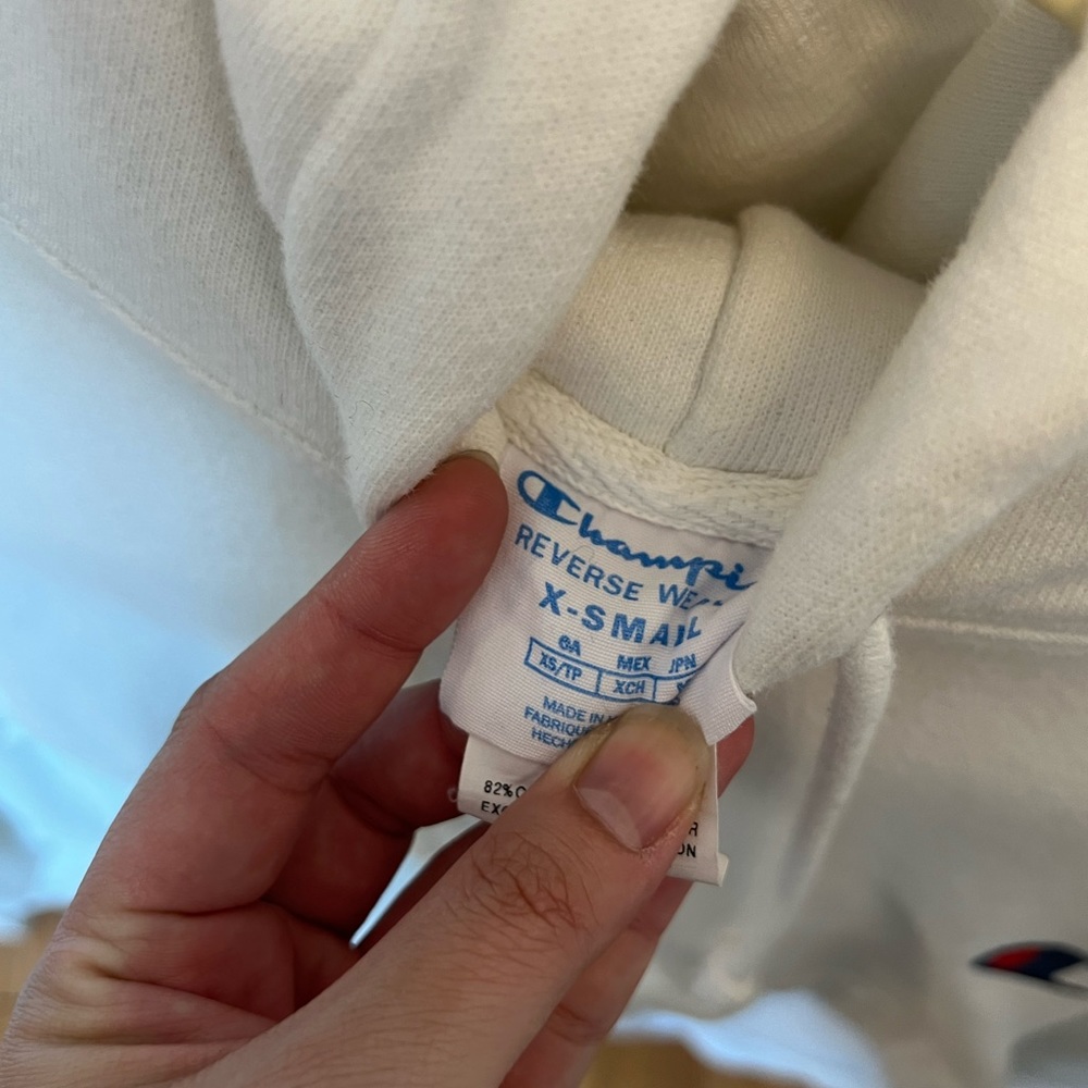 White Champion Reverse Weave Pullover Sweatshirt - image 2